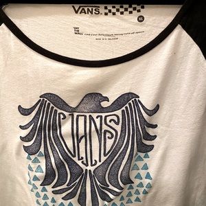 VANS (XL) Baseball Style T- Shirt, black and white